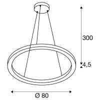 ONE 80 PD DALI UP/DOWN vnitřní LED závěsné svítidlo bílé CCT spínač 3000/4000 K