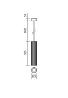 Závěsné svítidlo DELPHI SU H300 1X50W GU10 GD REDO 01-2588