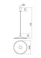 Závěsné svítidlo KAI SU SMD LED 16W 3000K D400 MBK REDO 01-3038