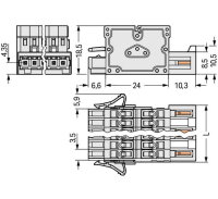 2vodičový kombinovaný konektor, 1,5mm2, světle šedá 2pól. WAGO 734-362/037-000