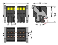 Pružinová svorka, 2řadá CAGE CLAMP 1,5mm2 černá 12pól. WAGO 713-1106/037-000