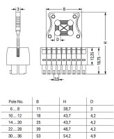 Pružinová svorka CAGE CLAMP 1,5mm2 černá 20pól. WAGO 713-1110/107-9037/033-000