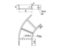 Koleno žebříku POLAR KP-1B 90° (R300) 300/60 ''ŽZ'' ARKYS ARB-22230122