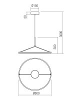 Závěsné svítidlo ORBIT SU LED 39W 3000K TRIAC BRASS REDO 01-3837