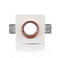 GU10 Fitting Gypsum White Recessed Light With Rose Gold Metal Square, VT-866