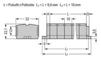 4vodičová svorkovnices upevňovacími přírubami šedá 0,08-2,5mm2 3pól.