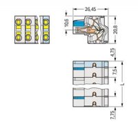 Pružinová svorka Push-in CAGE CLAMP 2,5mm2 sv.šedá 8pól. WAGO 721-2208/026-000