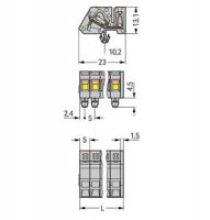 Konektor (zásuvka) úhlový CAGE CLAMP 2,5mm2 šedá 9pól. WAGO 731-509/008-000