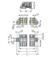 Konektor (zásuvka) úhlový CAGE CLAMP 2,5mm2 šedá 2pól. WAGO 731-532/031-000