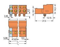 Konektor s pájecími piny CAGE CLAMP 2,5mm2 oranžová 6pól. WAGO 731-636/018-000