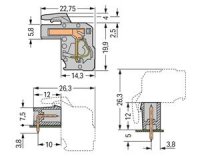 Konektor (zásuvka) úhlový CAGE CLAMP 2,5mm2 šedá 7pól. WAGO 732-107/026-000