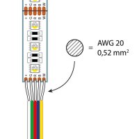 5-žilový vodič AWG 20, červená/zelená/modrá/bílá/žlutá MCLED ML-733.005.21.0