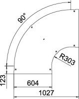 OBO LBD 90 600 R3 FT Víko pro 90° oblouk pro kabelový žebřík B600 Ocel žár.zinek