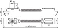 Podpěra vedení SPANNgrip nerez H 32mm, pro prům. 8mm, rozsah upnutí 180-280mm