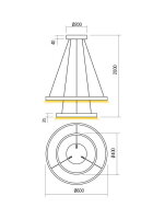 Závěsné svítidlo FEBE SU LED RD 62W 4000K D400+600 SWH REDO 01-2888