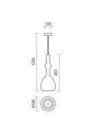 Závěsné svítidlo AMBIX SU 1X40W E27 SMOKE REDO 01-2938