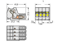 Pružinová svorka Push-in CAGE CLAMP 10mm2 světle šedá 8pól. WAGO 831-3108