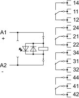 Reléový modul vstupní jmenovité napětí DC 48 V 4 přepínací kontakty WAGO 858-305