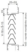 DME-C 300x100 dveřní mřížka s rámečkem ELEKTRODESIGN 11451590