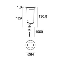 Zemní svítidlo SUELO-R 25 1L 5,9W C/ALIM S/HC INOX LINEA LIGHT 76213N60