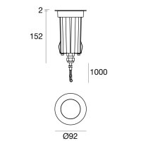 Zemní svítidlo SUELO-R 205 1L 8W C/AL C/HC+MOLL.IX LINEA LIGHT 76717N30