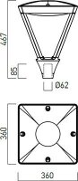 XTOWN URBAN SQ. LIGHTING FITTING 45W 100