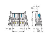 Pružinová svorka CAGE CLAMP 2,5mm2 světle šedá 5pól. WAGO 721-105/037-000