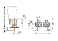 Konektor s pájecími piny THT pájecí kontakt 1,0x1,0mm rovné světle šedá 14pól.