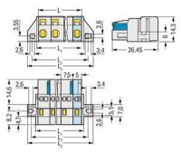 Pružinová svorka CAGE CLAMP 2,5mm2 světle šedá 6pól. WAGO 721-206/031-000