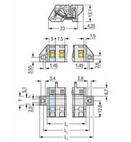 Konektor (zásuvka) úhlový CAGE CLAMP 2,5mm2 sv.šedá 12pól. WAGO 721-342/031-000