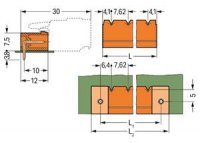 Konektor s pájecími piny THT, pájecí kontakt 1,0x1,0 mm, úhlové, oranžová 11pól.