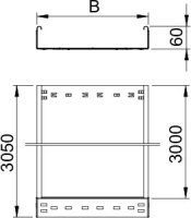 OBO MKSMU 650 A2 Kabelový žlab MKSMU neděr. s rychlospojkou 60x500x3050 Nerez