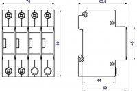 Svodič rázového přepětí HSA-275/4+0 SPD typ 2+3 HAKEL 24532