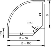 OBO RB 90 120 FT Oblouk 90° vodorovný s úhlovou spojkou 110x200 Ocel žár.zinek