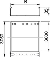 OBO MKSMU 850 FT Kabelový žlab MKSMU neděrovaný s rychlospojkou 85x500x3050 Ocel