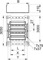 OBO MKSM 140 FT Kabelový žlab MKSM děrovaný s rychlospojkou 110x400x3050 Ocel