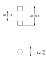 Trubičková skleněná pojistka CH 5x20 F 800mA/250V    ETI 006710017