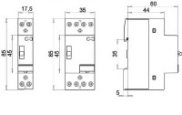 Modulární stykač R 25-31-R 4p 2M 3xNO+1xNC,25A 230VAC ON-OFF-AUTO ETI 002464056