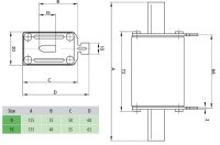 Nožová pojistka M1C DC gPV 160A/750V ETI 004110307