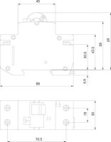 Proudový chránič s jističem KZS-2M 1p+N A G/KV C6/0,03 10kA 30mA ETI 002174121