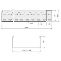 Kabelový žlab 100x250x1,25 žárový zinek (Mars) KOPOS NKZI 100X250X1.25_F