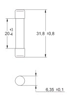 Trubičková skleněná pojistka CH 6,3x32 F 6,3A/250V ETI 006710080