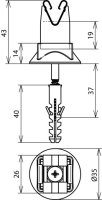 Držák vedení DEHNgrip Cu f. d8mm H 20mm s hmoždinkou 8x40mma vrutem 207107