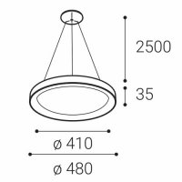 LED2 3271851D BELLA SLIM 48 P-Z, W DALI/PUSH DIM 38W 2CCT 3000K/4000K