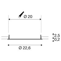 DOWNLIGHT V 200, lehce zapuštěný kryt černá SLV 1007487