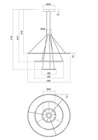 Závěsné svítidlo ORBIT SU LED 150W D1200+800+400 SAND WHITE-DALI 01-2242-DALI