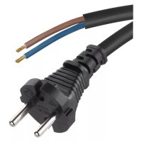 Přívodní kabel FLEXO H05VV-F 2x0,75C s kontur vidlicí 1m černá PVC