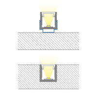 Přisazený hliníkový profil PW bílý 11x11mm, mléčný difuz 2m