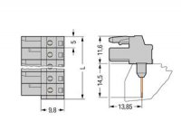 Konektor (zásuvka) pro řadové svorky, kolíky 0,6x1 mm 7pól.