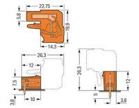 Konektor (zásuvka) úhlový CAGE CLAMP 2,5mm2 oranžová 17pól. WAGO 232-417/026-000